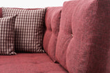 Corner sofa with sleep function on the right manama claret red