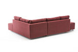 Corner sofa with sleep function on the right manama claret red