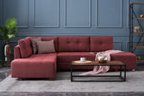 Corner sofa with sleeping function on the left manama claret red