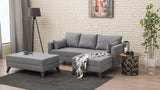 Corner sofa with sleeping function on the right Bella Gray