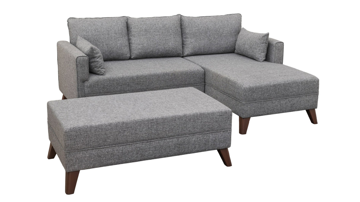 Corner sofa with sleeping function on the right Bella Gray