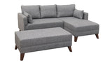 Corner sofa with sleeping function on the right Bella Gray