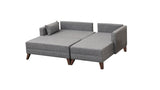 Corner sofa with sleeping function on the right Bella Gray