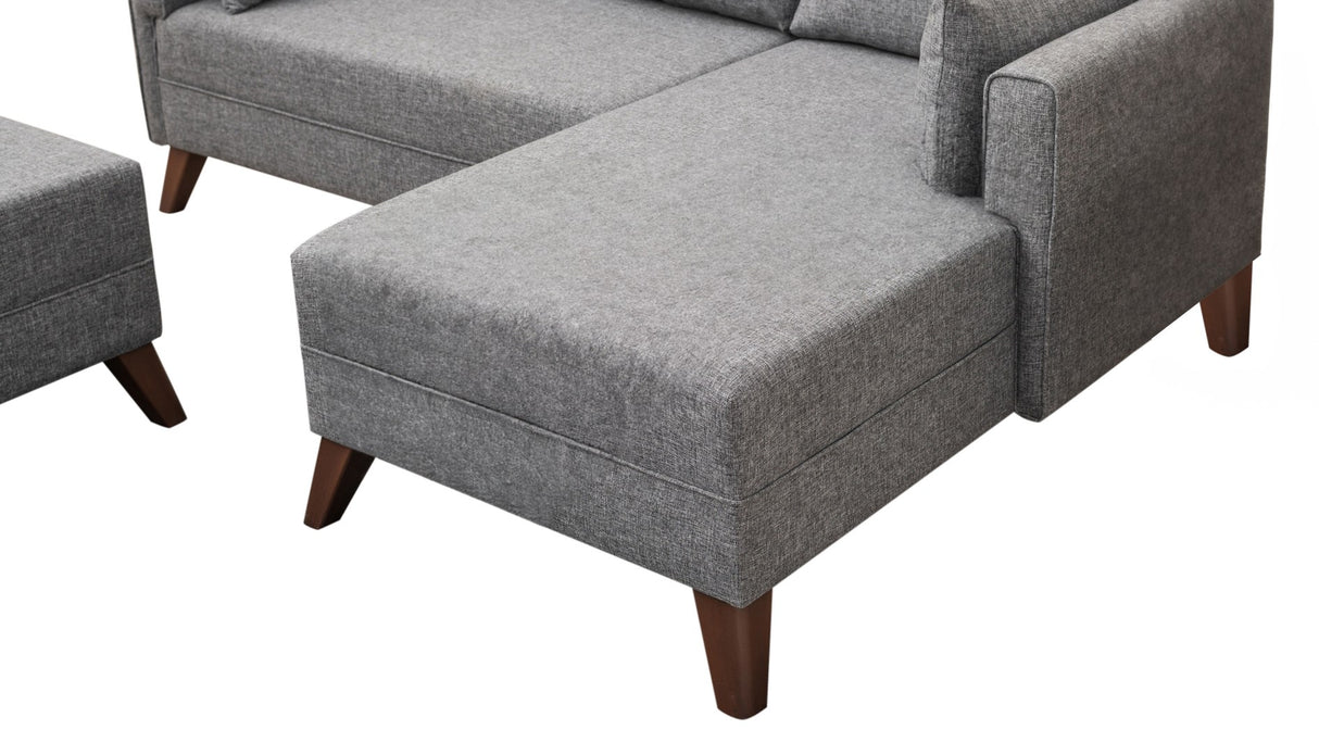 Corner sofa with sleeping function on the right Bella Gray