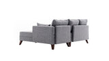 Corner sofa with sleeping function on the right Bella Gray