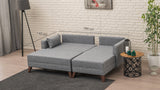 Corner sofa with sleeping function on the right Bella Gray