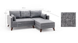 Corner sofa with sleeping function on the right Bella Gray