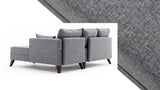 Corner sofa with sleeping function on the right Bella Gray