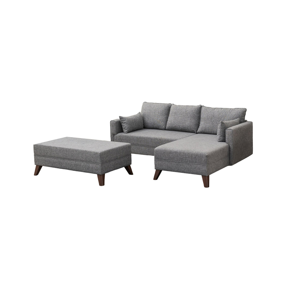 Corner sofa with sleeping function on the right Bella Gray