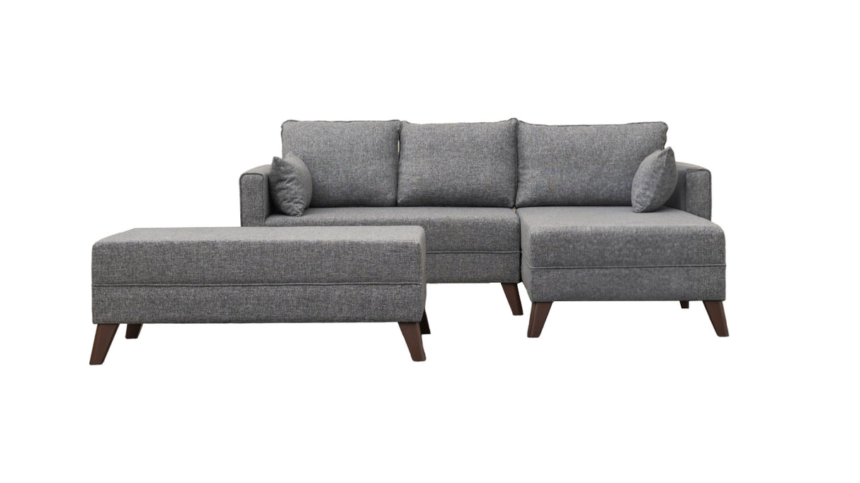 Corner sofa with sleeping function on the right Bella Gray