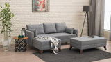 Corner sofa with sleeping function on the left bella gray