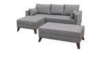 Corner sofa with sleeping function on the left bella gray