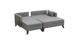 Corner sofa with sleeping function on the left bella gray