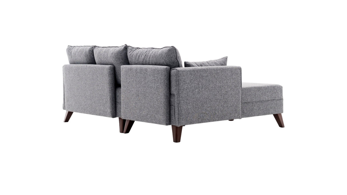 Corner sofa with sleeping function on the left bella gray