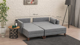 Corner sofa with sleeping function on the left bella gray