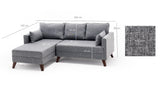 Corner sofa with sleeping function on the left bella gray