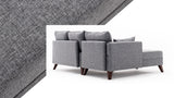 Corner sofa with sleeping function on the left bella gray