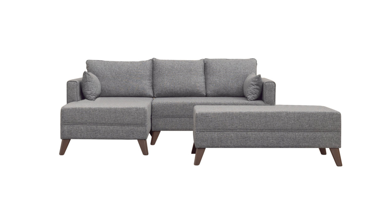 Corner sofa with sleeping function on the left bella gray