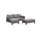 Corner sofa with sleeping function on the left bella gray