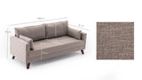 3-seater sofa bed Bella Crème