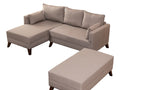 Corner sofa with sleeping function on the left Bella Crème