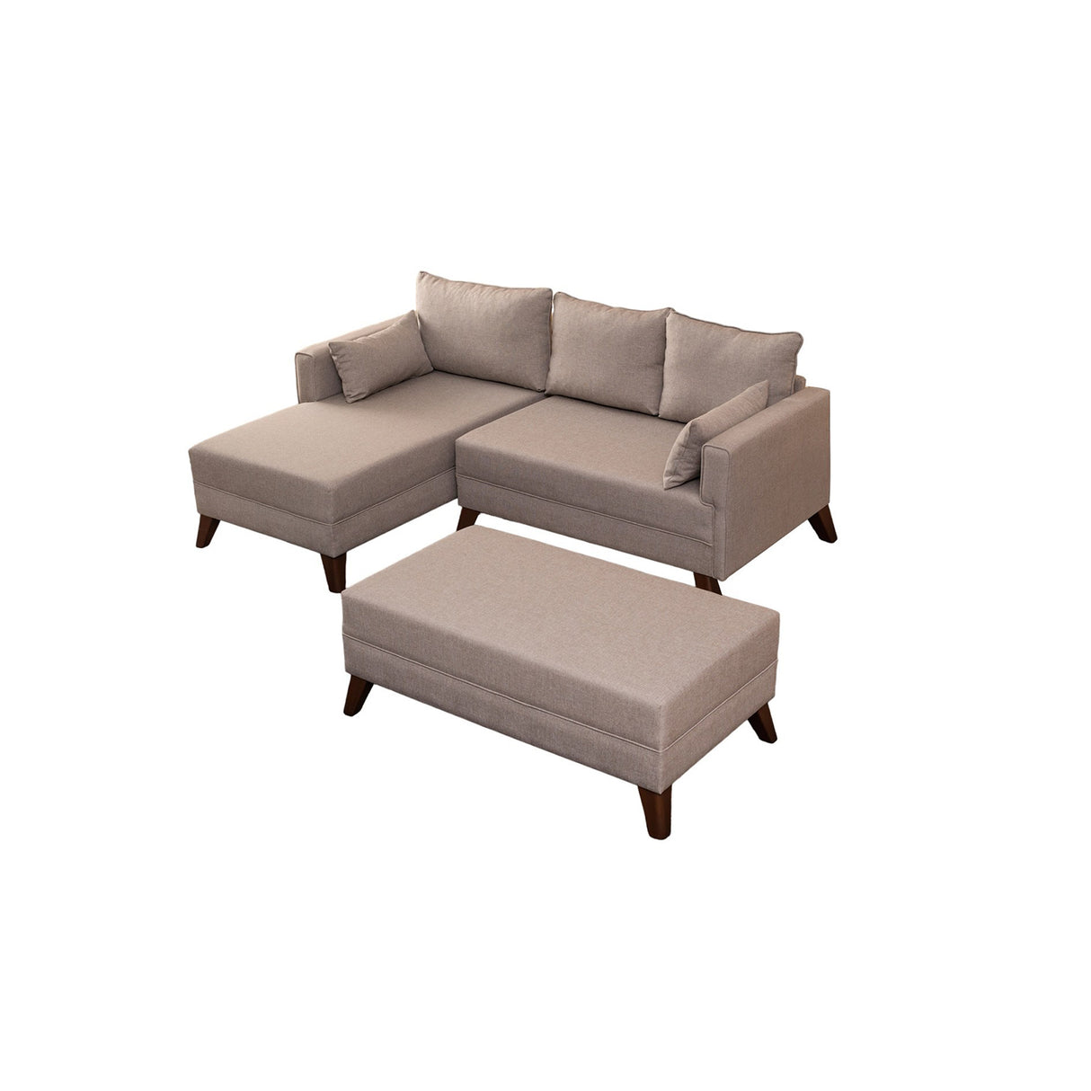 Corner sofa with sleeping function on the left Bella Crème