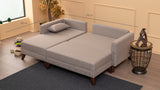 Corner sofa with sleeping function on the left Bella Crème