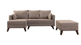 Corner sofa with sleeping function on the left Bella Crème