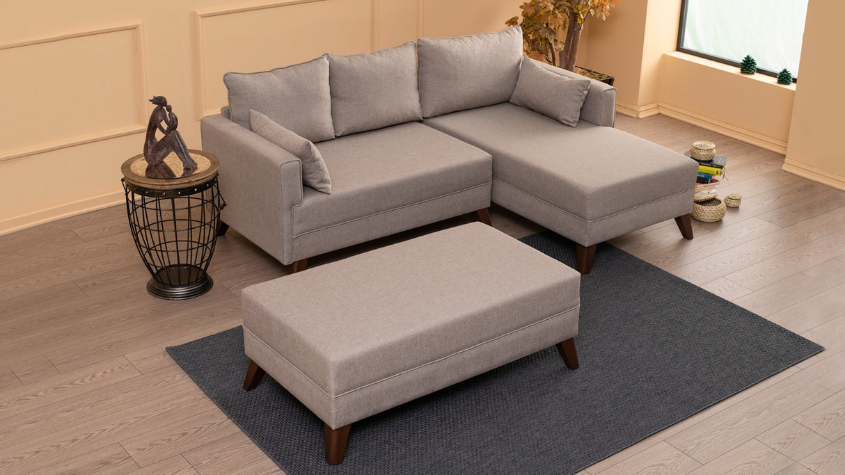 Corner sofa with sleep function on the right Bella Crème