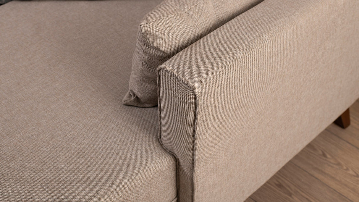 Corner sofa with sleep function on the right Bella Crème