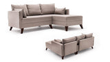 Corner sofa with sleep function on the right Bella Crème