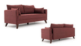 3-seater Bank Bella Claret Red