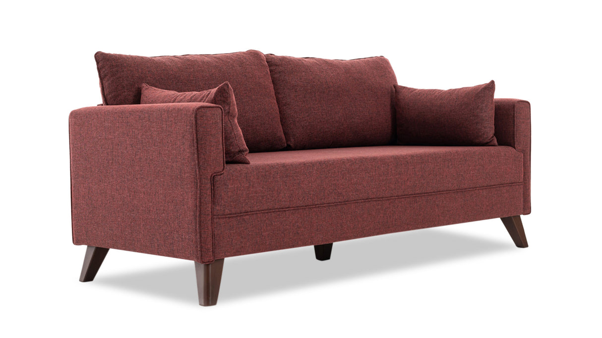 3-seater Bank Bella Claret Red