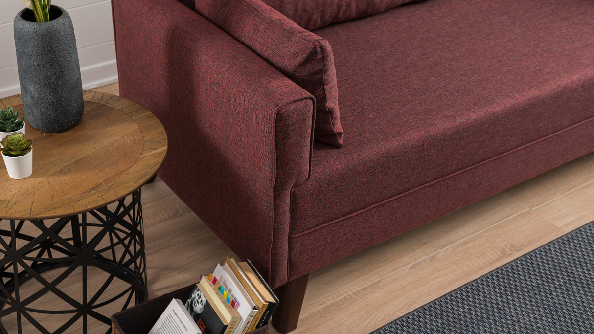 3-seater sofa bed Bella Claret Red