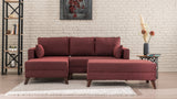 Corner sofa with sleeping function on the left Bella Claret Red