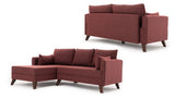 Corner sofa with sleeping function on the left Bella Claret Red