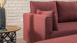 Corner sofa with sleep function on the right Bella Claret Red