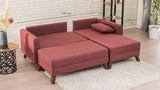 Corner sofa with sleep function on the right Bella Claret Red