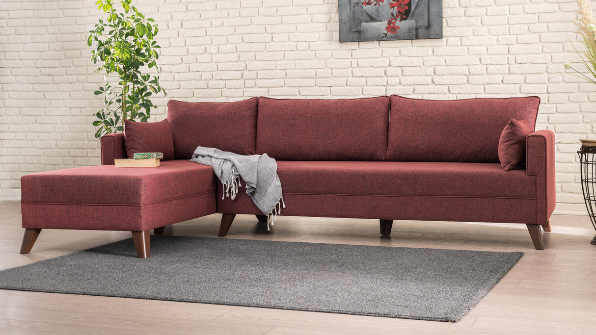 Corner sofa Left Bella Claret Red