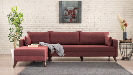 Corner sofa Left Bella Claret Red