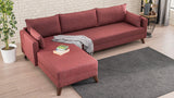 Corner sofa Left Bella Claret Red