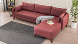 Corner sofa on the right Bella Claret Red