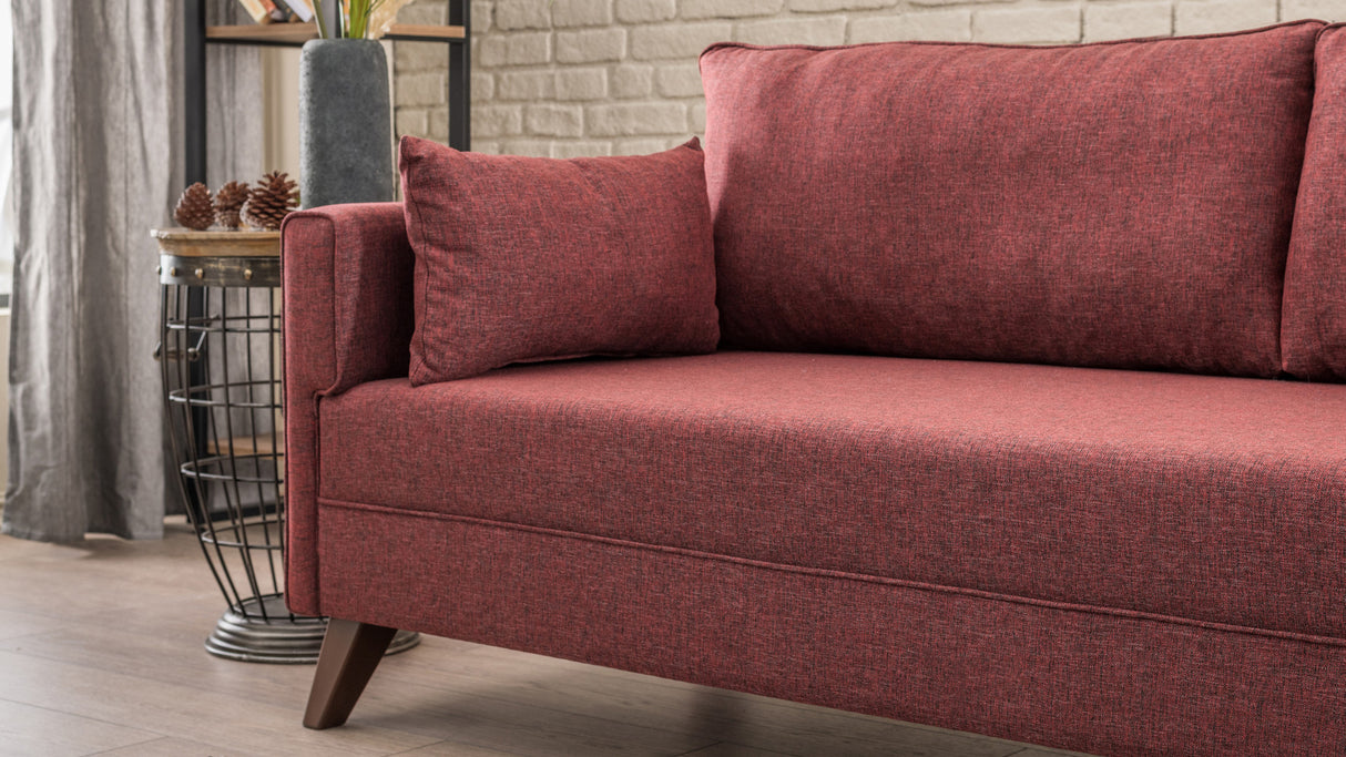 Corner sofa on the right Bella Claret Red