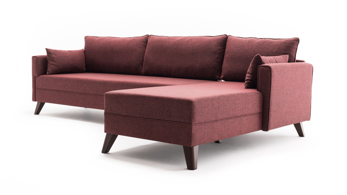 Corner sofa on the right Bella Claret Red