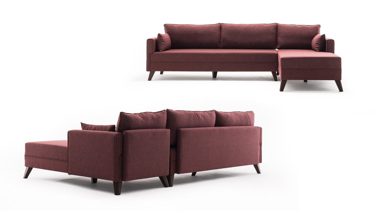 Corner sofa on the right Bella Claret Red