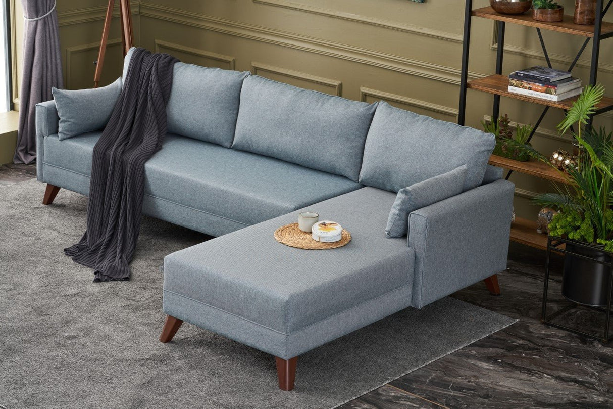 Corner sofa on the right Bella blue