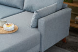 Corner sofa on the right Bella blue