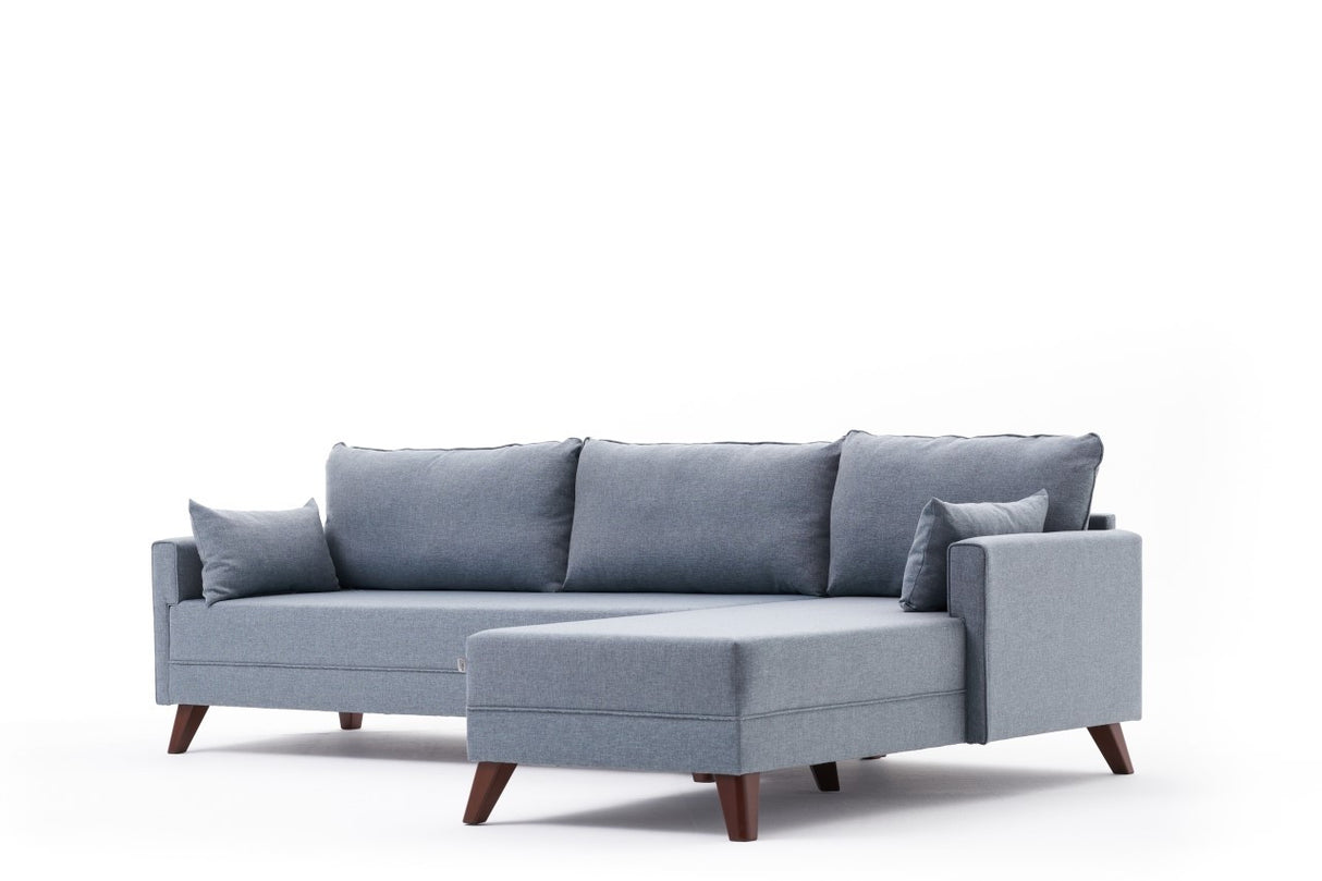 Corner sofa on the right Bella blue