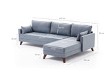 Corner sofa on the right Bella blue