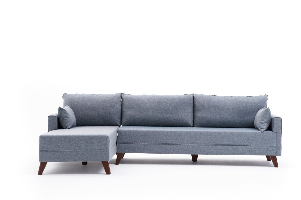 Corner sofa on the left Bella blue